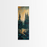 Forest Landscape, moody art, pine tree art, forest at dusk painting, mountain painting, rustic wall art, framed canvas print