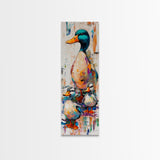 Whimsical Ducks, bird art, farmhouse art, framed canvas print, colorful animal painting, rustic wall art, above couch art