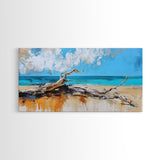 Seaside Driftwood, Nautical Wall Art, Rustic Decor, Coastal Wall Art, Beach House Art, Extra Wide Art, Canvas Print, Horizontal Wall Art