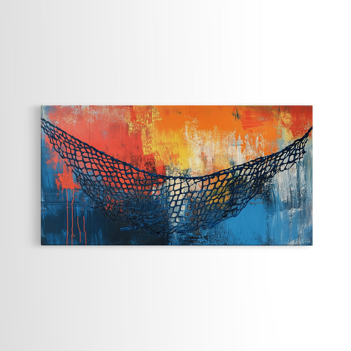 Fisherman’s Net, nautical decor, textured art, abstract painting, ocean painting, southwest wall art, Canvas Print, coastal painting