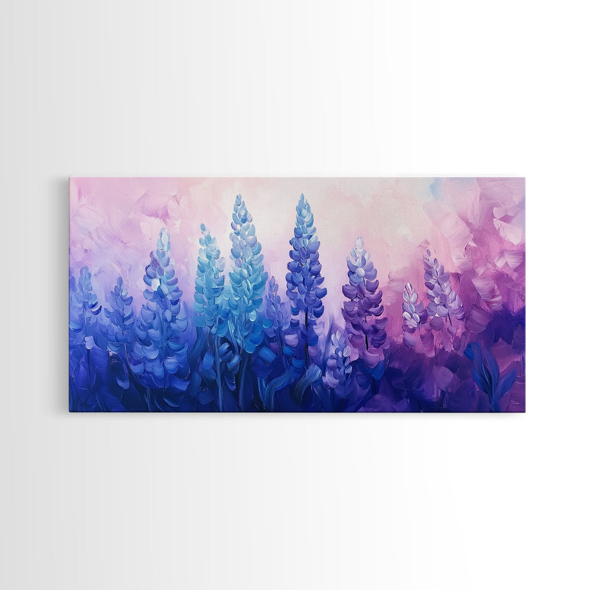Purple Wildflower Painting, botanical prints, wildflower painting, pink abstract art, floral wall art, framed canvas print, pink art