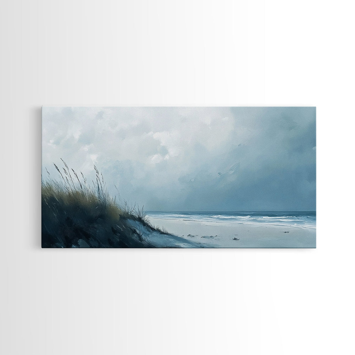 Seascape painting, coastal wall art, framed canvas print, beach painting, nautical decor, extra wide art, panoramic wall art