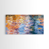 Abstract Water, Nautical Wall Art, Blue and Green Wall Art, Panoramic Painting, Extra Wide Art, Canvas Print, Living Room Art
