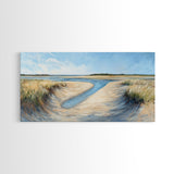 Marsh Painting, Coastal Landscape Art, Nautical Wall Art, Rustic Art, Framed Canvas Print, Extra Wide Art, Nature Inspired Artwork
