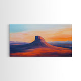 Southwest Landscape, Mountain Painting, Rustic Decor, Framed Canvas Print, Desert Sunset Art, Joshua Tree Art, Earthy Tones Art