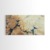 Cracked Earth, Abstract Painting, Earth Tones, Wabi Sabi Art, Minimalist Decor, Extra Wide Art, Framed Canvas Print, Rustic Art