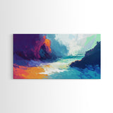 Abstract Seascape, Moody Ocean Painting, Dark Romance Painting, Nautical Wall Art, Coastal Decor, Framed Canvas Print, Large Art