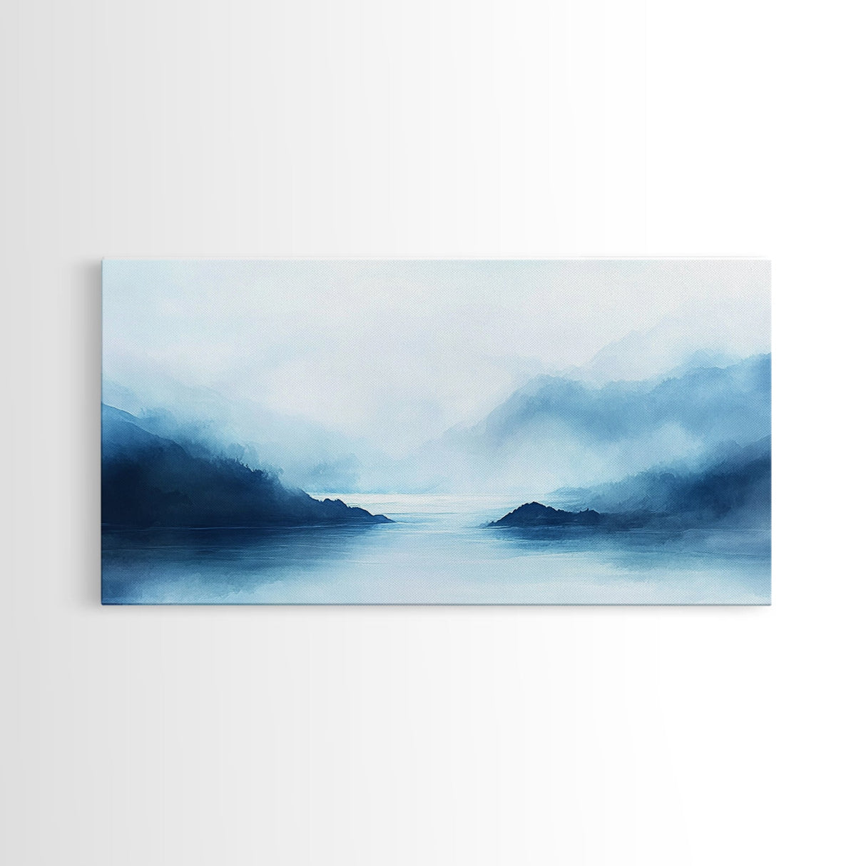 Misty Mountains, Moody Landscape, Lake Tahoe Art, Wabi Sabi Art, Extra Wide Wall Art, Coastal Wall Art, Canvas Print, Bedroom Art