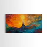 Ozymandias Art, Fantasy Landscape Art, Surreal Painting, Dark Romance Painting, Sunset Wall Art, Horizontal Art, Framed Canvas Print