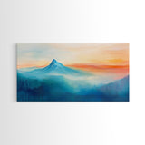 Mountain Landscape Art, Smoky Mountain Art, Blue and Green Wall Art, Nature Wall Art, Rustic Decor, Minimalist Art, Framed Canvas Print
