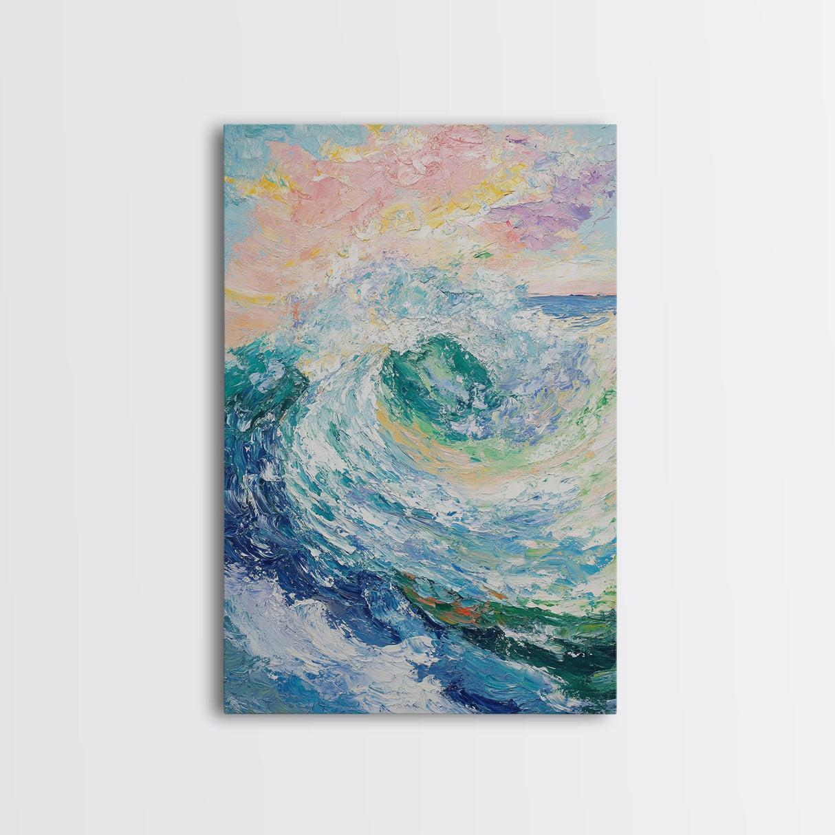 Ocean Wave Painting, Surf Wall Art, Coastal Cowgirl Wall Art, Seascape Painting, Canvas Print, Nautical Decor, Beach House Art