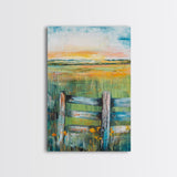 Field Sunset, wildflower painting, landscape painting, rustic wall art, nature wall art, bedroom art, framed canvas print, home decor