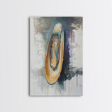 Abstract Oyster, oyster painting, oyster shell painting, coastal wall art, wabi sabi art, neutral wall art, canvas print, home decor