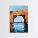 Ocean Arch, coastal painting, seascape painting, nautical decor, beach house art, extra wide art, framed canvas print, wall decor