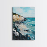 Cliffside View, Ocean Painting, Canvas Print, Coastal Wall Art, Nautical Decor, Seascape Art, Rustic Art, Gift Idea, Above Bed Art