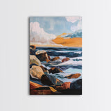 Stormy Coast, Moody Seascape, Canvas Print, Nautical Wall Art, Coastal Decor, Rustic Art, Ocean Painting, Gift Idea, Bedroom Art