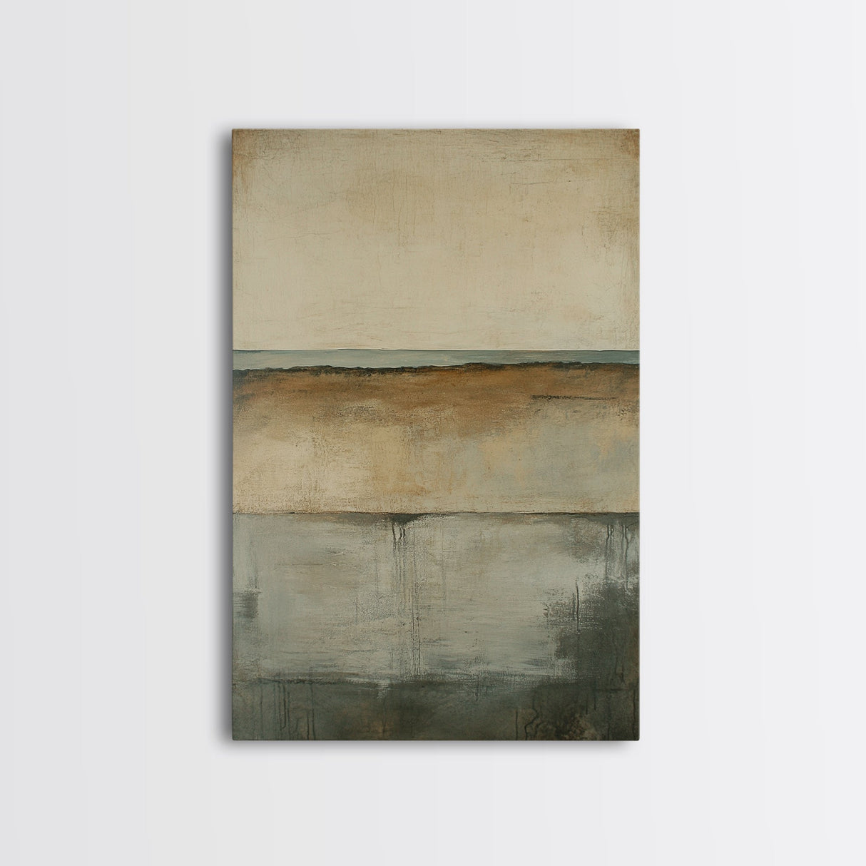 Neutral Abstract Framed Canvas Print Modern Minimalist Wall Art, Earth Tone Painting, Contemporary Office Art, Scandinavian Home Decor