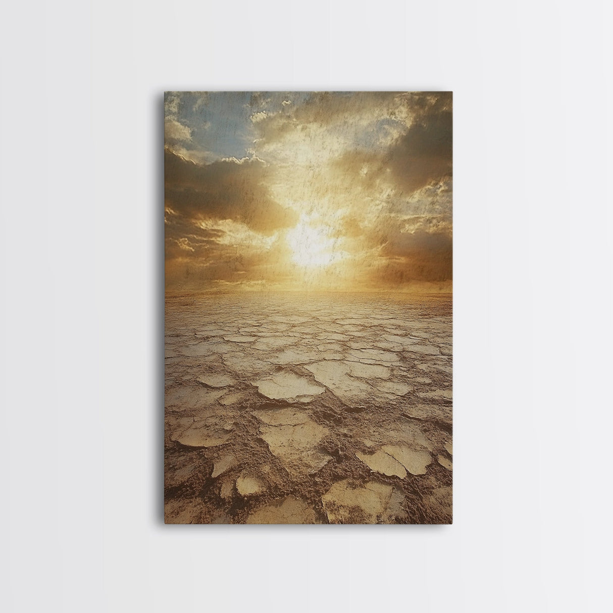 Golden Desert Sunrise Canvas Print, Southwest Wall Art, Nature Photography, Minimalist Landscape Art, Earthy Home Decor, Living Room Art