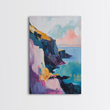 Ireland painting, coastal decor, framed canvas print, landscape painting, nautical painting, blue and green wall art, gift idea