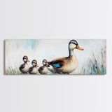Mother Duck and Ducklings, Whimsical Farmhouse Animal Wall Art, Cute Baby Ducks Painting, Cozy Country Decor, Nursery Artwork