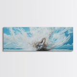 Ocean Wave Explosion Framed Canvas Print Coastal Wall Art, Beach Painting, Modern Seascape, Large Wall Decor, Living Room Artwork