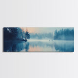 Misty Lake Reflections Canvas Print Tranquil Water Scene, Minimalist Nature Painting, Living Room Art, Serene Wall Decor, Gift Idea