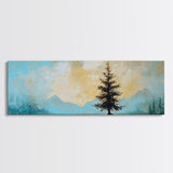 Lone Pine Tree Landscape, Minimalist Mountain Art, Tranquil Nature Scene, Rustic Cabin Wall Art, Modern Neutral Decor, Bedroom Art