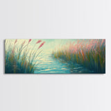 Tranquil Marsh Art Canvas Print Coastal Landscape Wall Decor Nature Inspired Painting Pastel Home Accent Bedroom or Bathroom Wall Art