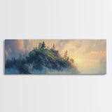 Misty Island Sunrise Canvas Print - Scenic Landscape Wall Art, Living Room Decor, Soft Light Artwork, Serene Home Office Art