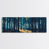 Enchanted Forest Art Framed Canvas Print - Dark Moody Woodland Painting, Nature Wall Art, Mystical Trees, Living Room Aesthetic