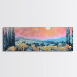 Tuscany Vineyard Painting Sunset Landscape Wall Art Rustic Countryside Decor Warm Autumn Aesthetic Dining Room