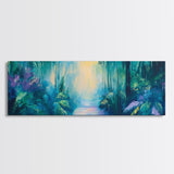 Lush Jungle Pathway Painting Tropical Rainforest Wall Art Greenery Nature Decor Vibrant Botanical Artwork Boho Living Room