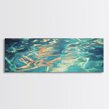 Reflective Water Painting Tranquil Blue Abstract Wall Art Fluid Ocean Surface Artwork Minimalist Modern Decor Bedroom