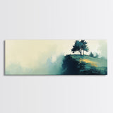 Lone Tree on Hill Canvas Print Minimalist Landscape Art, Tranquil Nature Painting, Neutral Wall Decor, Modern Home Office Artwork