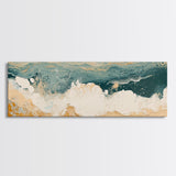 Abstract Ocean Waves Framed Canvas Print Coastal Wall Art, Beach House Decor, Modern Seascape, Large Wall Art, Minimalist Art