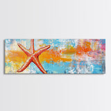 Starfish, Beach Themed Wall Art, Ocean Life Painting, Coastal Decor, Framed Canvas Print, Nautical Style, Living Room Artwork