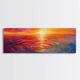 Fiery Sunset, Abstract Seascape Painting, Vibrant Ocean Art, Sunset Glow, Canvas Print, Nautical Home Decor, Bedroom Artwork