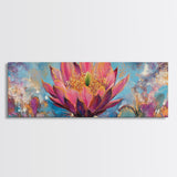 Blooming Cactus Art Framed Canvas Print Boho Floral Wall Art Desert Home Decor Vibrant Succulent Painting Southwestern Gift