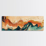 Earthy, Abstract, Swirl, Texture, Framed Canvas Print, Boho Wall Art, Warm Tones Painting, Living Room Decor, Modern Aesthetic