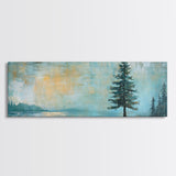 Solitary Tree, Abstract Nature, Textured Painting, Framed Canvas Print, Rustic Wall Art, Cozy Cabin Decor, Office Wall Decor