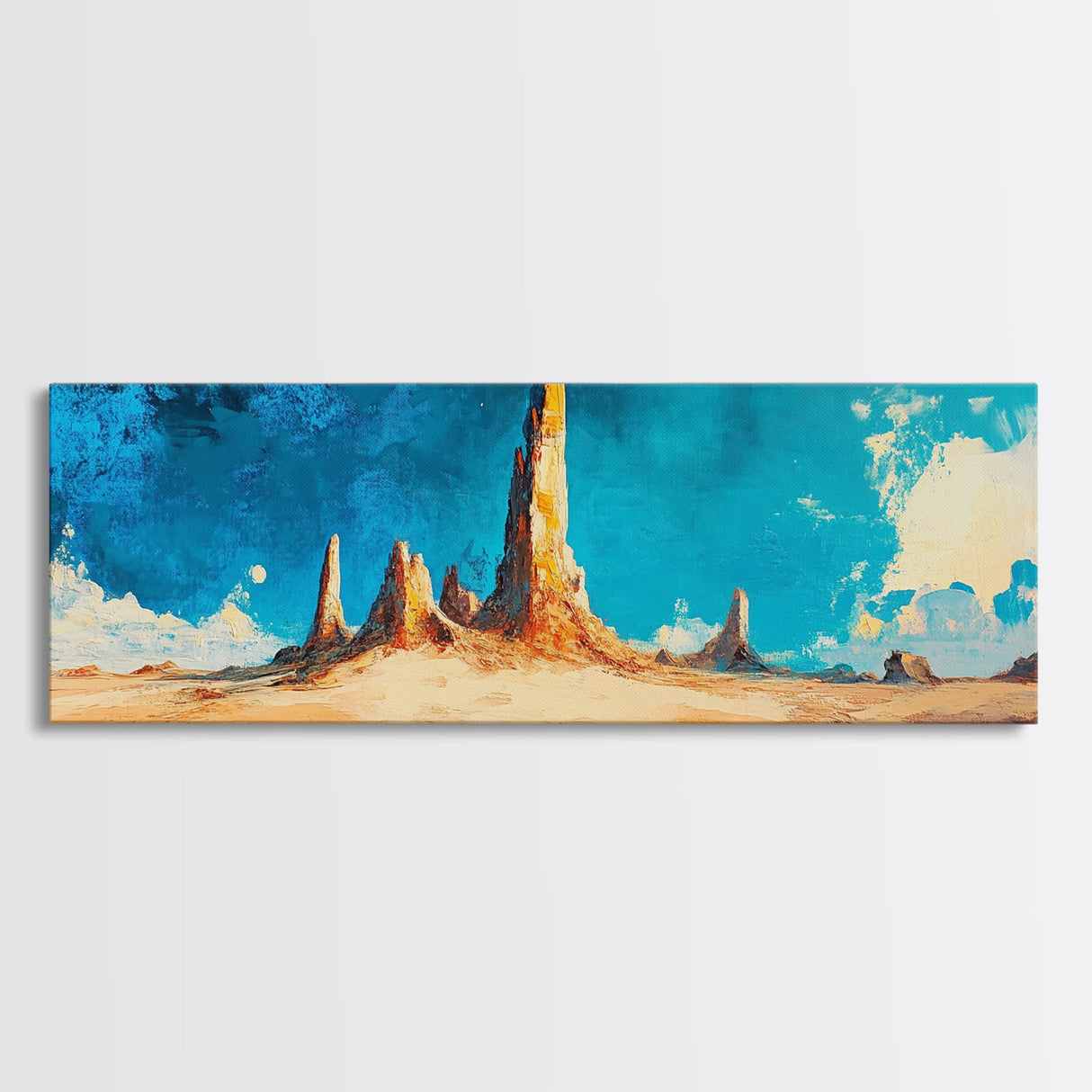 Vibrant Desert Rock Formations Wall Art, Southwest Canyon Painting, Abstract Artwork, Warm Earthy Colors, Living Room Deco
