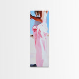 Feminine Dress Art, Elegant Fashion Print, Pastel Aesthetic, Framed Canvas Print, Chic Home Decor, Bedroom Wall Art, Minimalist Style