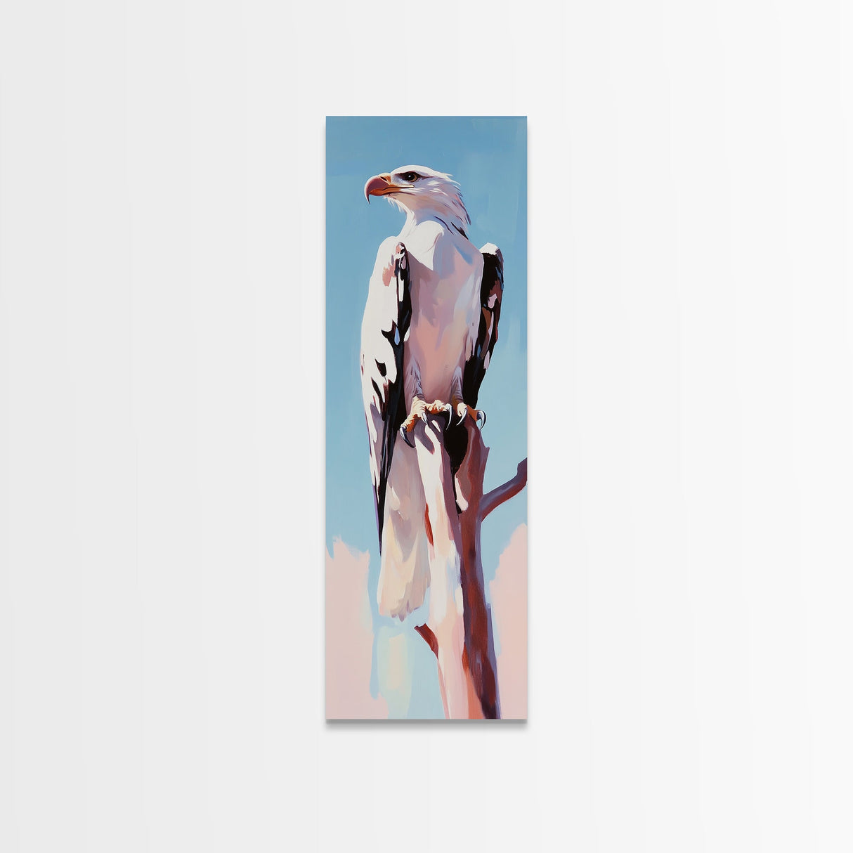 Bald Eagle, Majestic Bird, Wildlife Wall Art, Canvas Print, Nature Inspired Decor, Rustic Home Art, Minimalist Animal Paintin