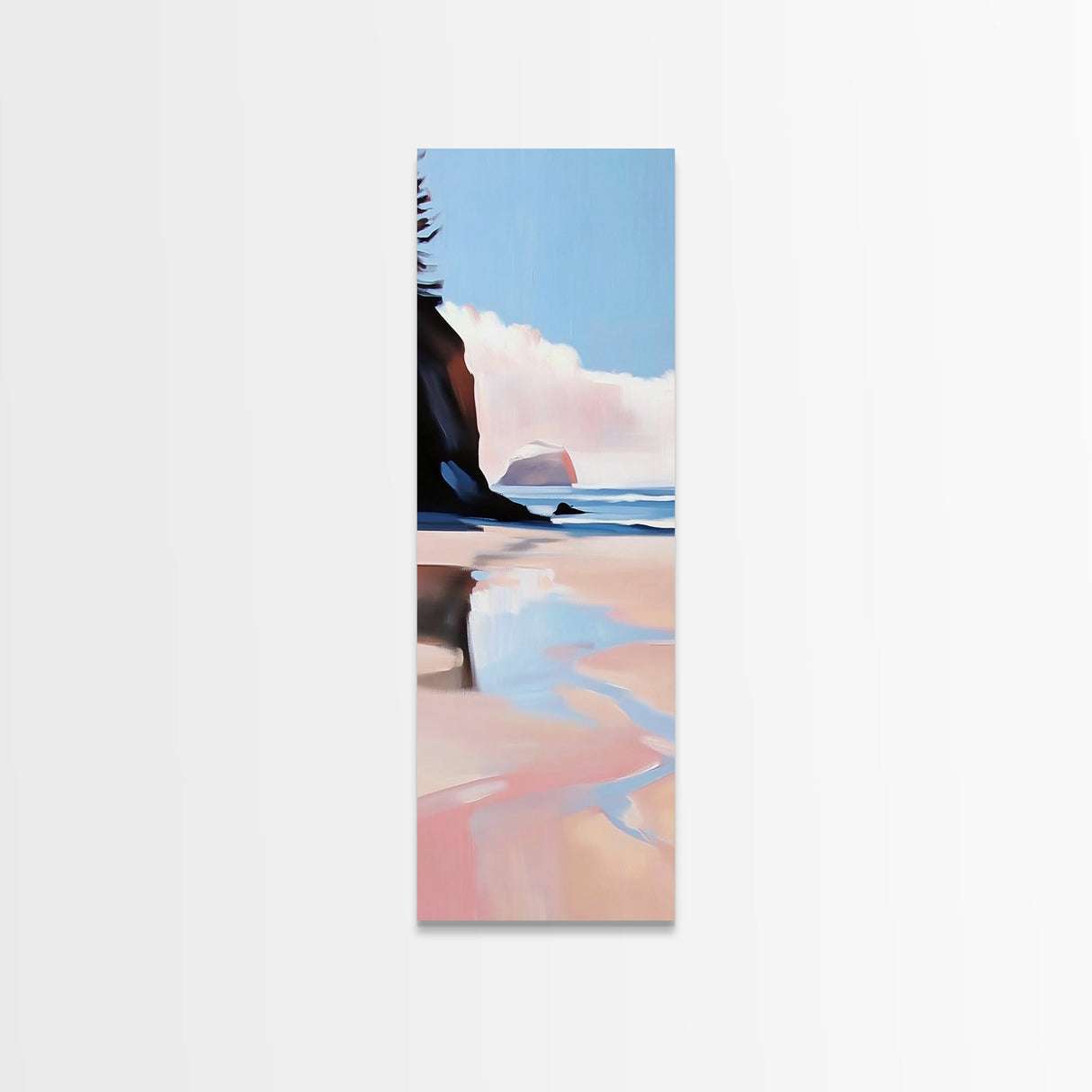 Tranquil Beach Scene, Coastal Canvas Print, Landscape Art, Sunset Decor, Serene Wall Art, Living Room Artwork, Beach Aesthetic
