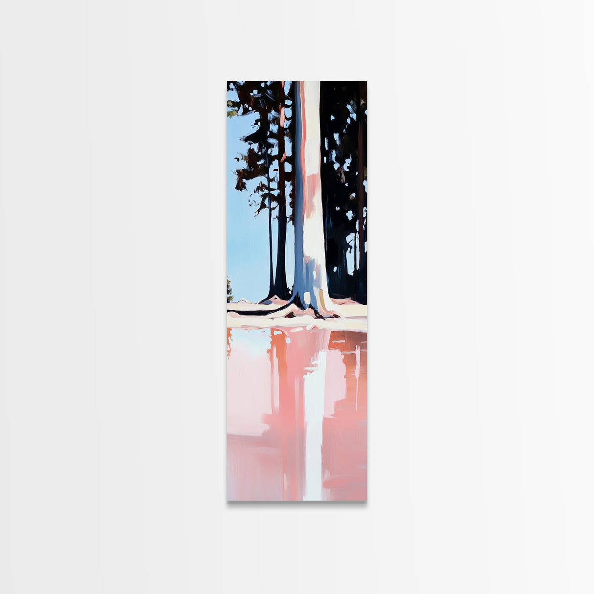 Tall Pines Reflection, Lake Landscape, Tranquil Nature Art, Woodland Wall Decor, Neutral Aesthetic, Cabin Art, Canvas Print