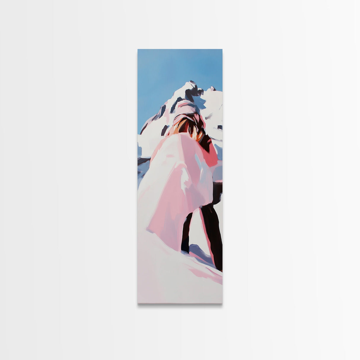 Snowy Mountain, Winter Landscape, Adventure Art, Minimalist Travel Print, Nature Lover’s Home, Rustic Cabin Aesthetic, Canvas Print