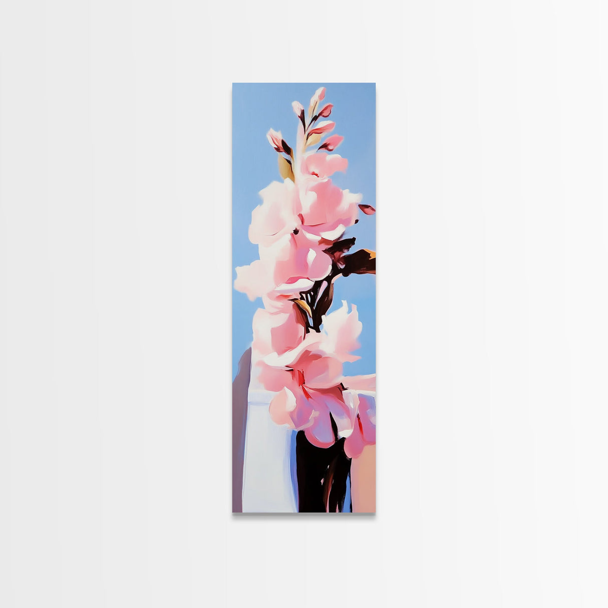 Pink Flowers, Botanical, Blooming Art, Nature Wall Art, Feminine Decor, Modern Floral Painting, Bedroom Aesthetic, Canvas Print
