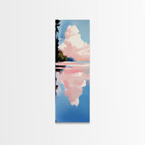 Pink Sky, Sunset Landscape, Coastal Art, Modern Wall Art, Minimalist Decor, Boho Aesthetic, Bedroom Art, Framed Canvas Print, Gift Idea
