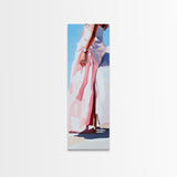Elegant Silhouette, Soft Pink Dress, Feminine Wall Art, Framed Canvas Print, Minimalist Fashion Art, Chic Home Decor, Modern Aesthetic