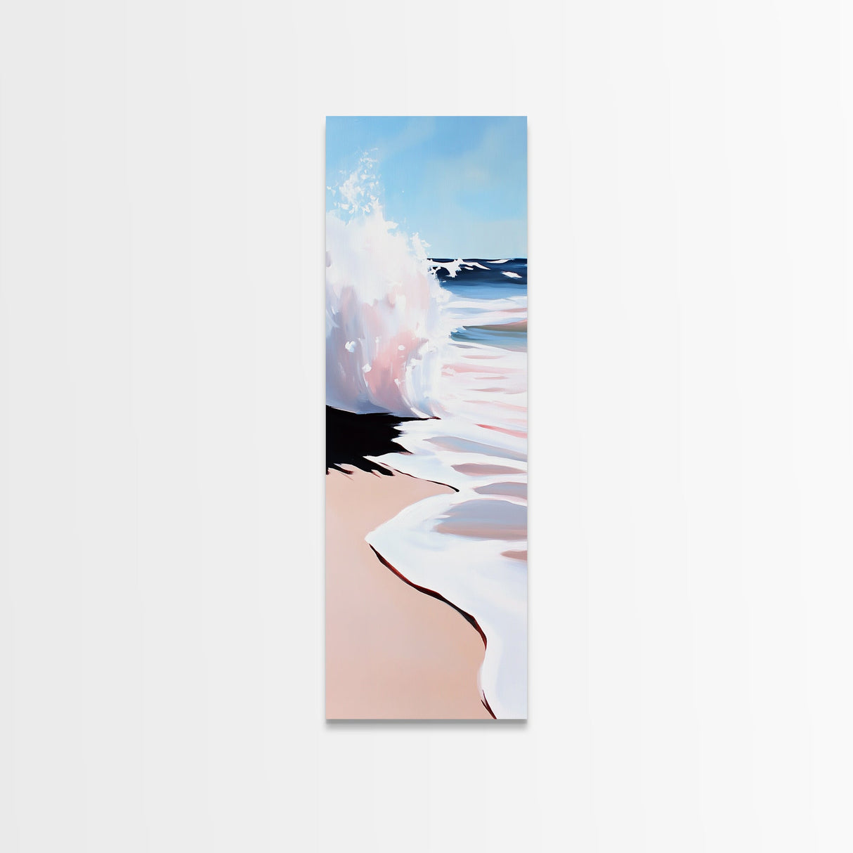 Ocean Wave, Seascape Art, Coastal Home Decor, Framed Canvas Print, Beach Aesthetic, Minimalist Water Art, Blue and White Wall Art
